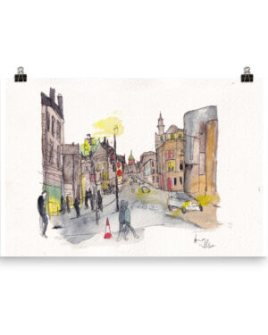 Scotland center print of watercolor